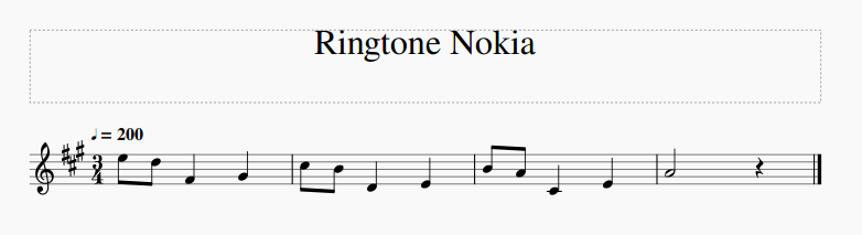 Eibição Partitura Nokia Tune